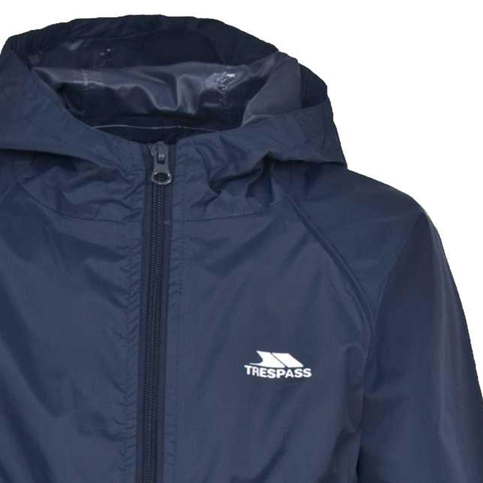 Button Klein Regenanzug Kinder Marineblau 3/5