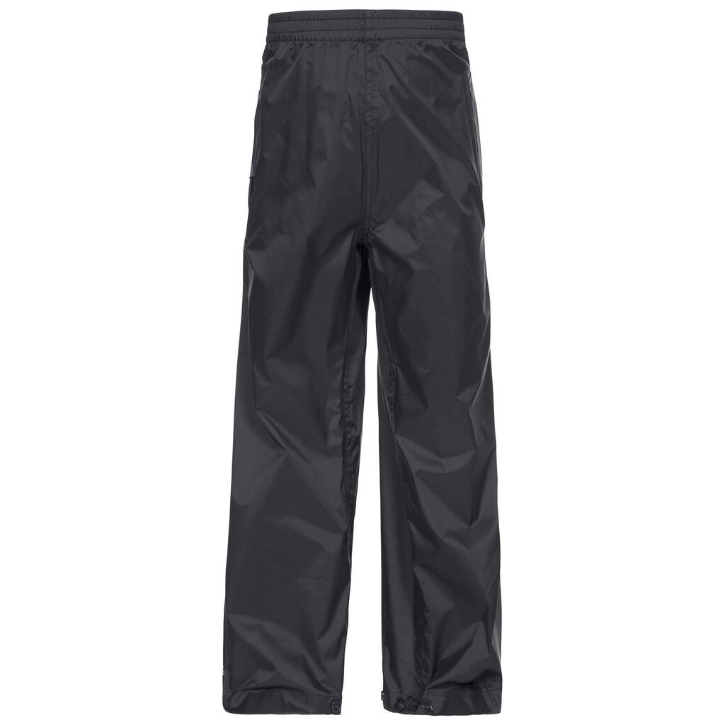 Childrens/Kids Qikpac Waterproof Packaway Trousers (Black)