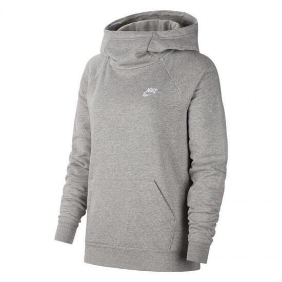 Felpa Con Cappuccio Collo A Imbuto Donna Nike Essentials Grigio Argento