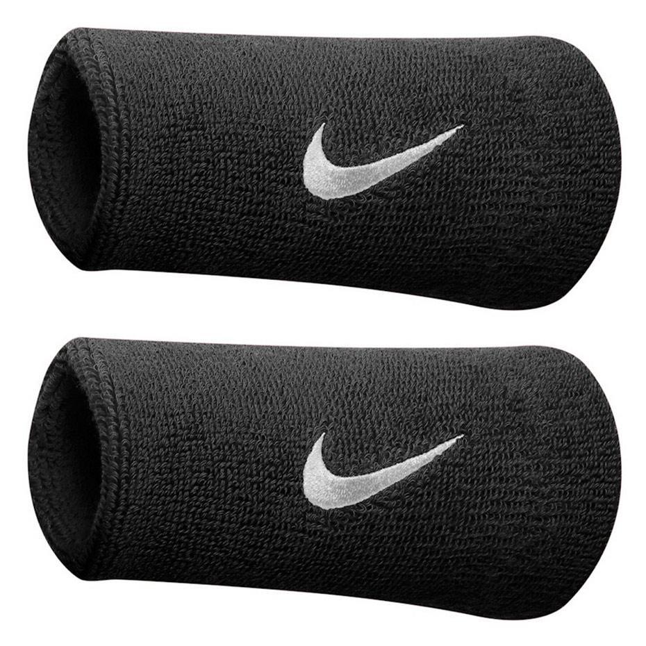 NIKE Dubbelwijd polsbandje (Set van 2) (Zwart)