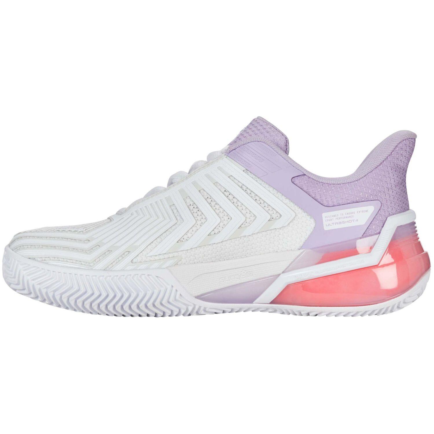 Kswiss Ultra Shot 4 Clay 94438182 Femmes Blanc Violet 6/7