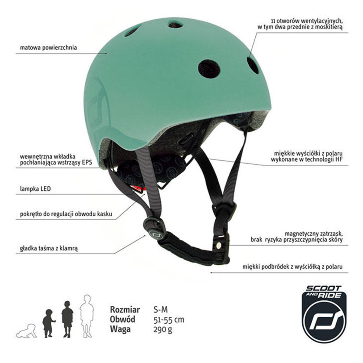 Casque Scooter Kinderhelm S-M Forest 3/3