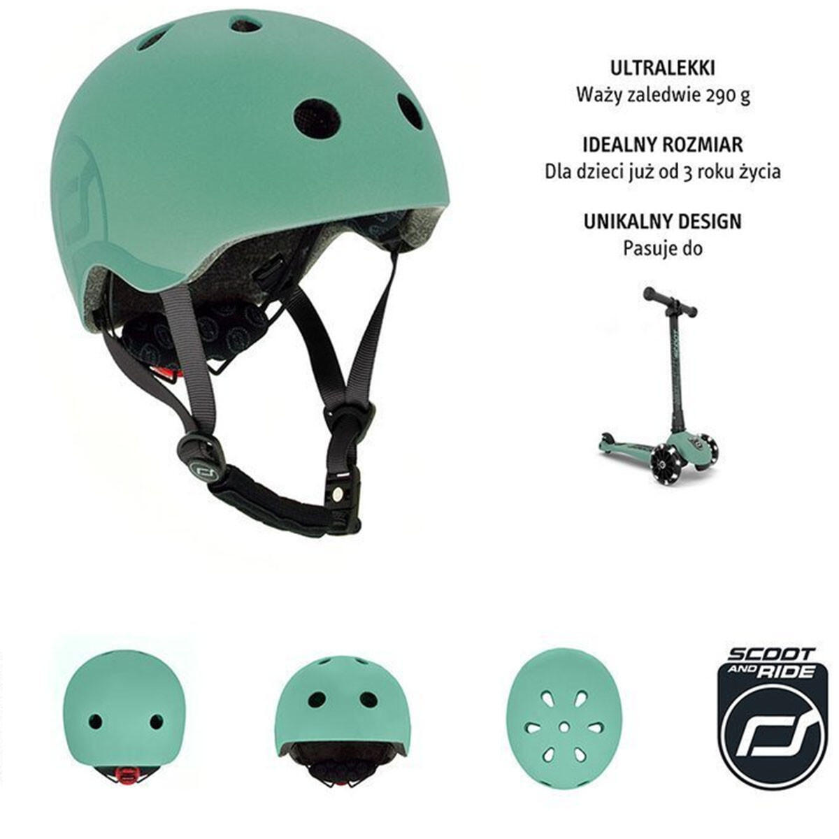 Casque Scooter Kinderhelm S-M Forest 2/3