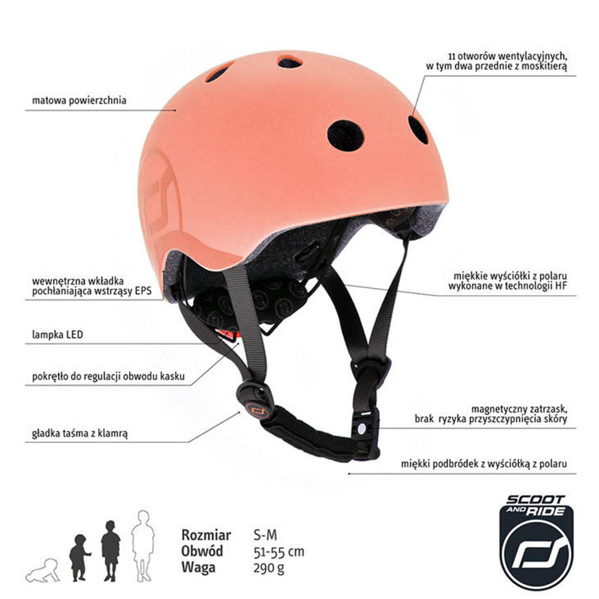 Casque enfant Peach  S-M (51-55 cm) 3/3