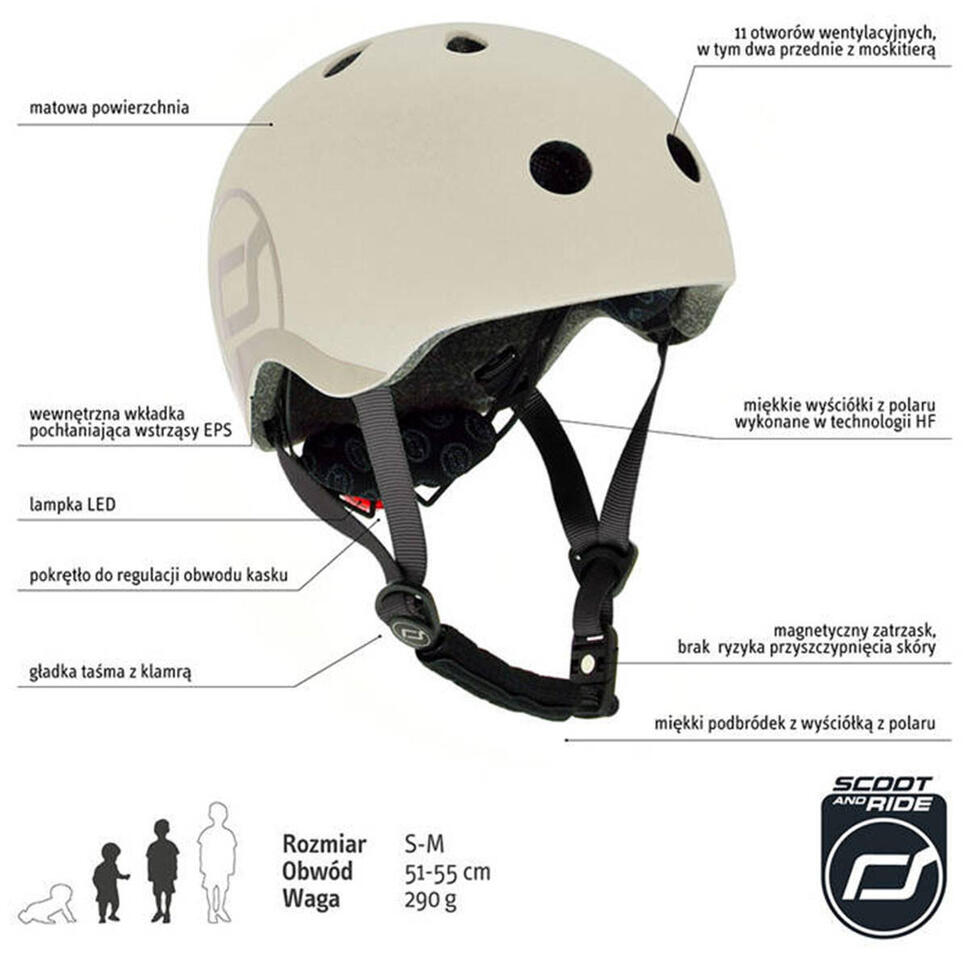 Kask dla dzieci Scootandride S-M dla dzieci 3+ Ashe