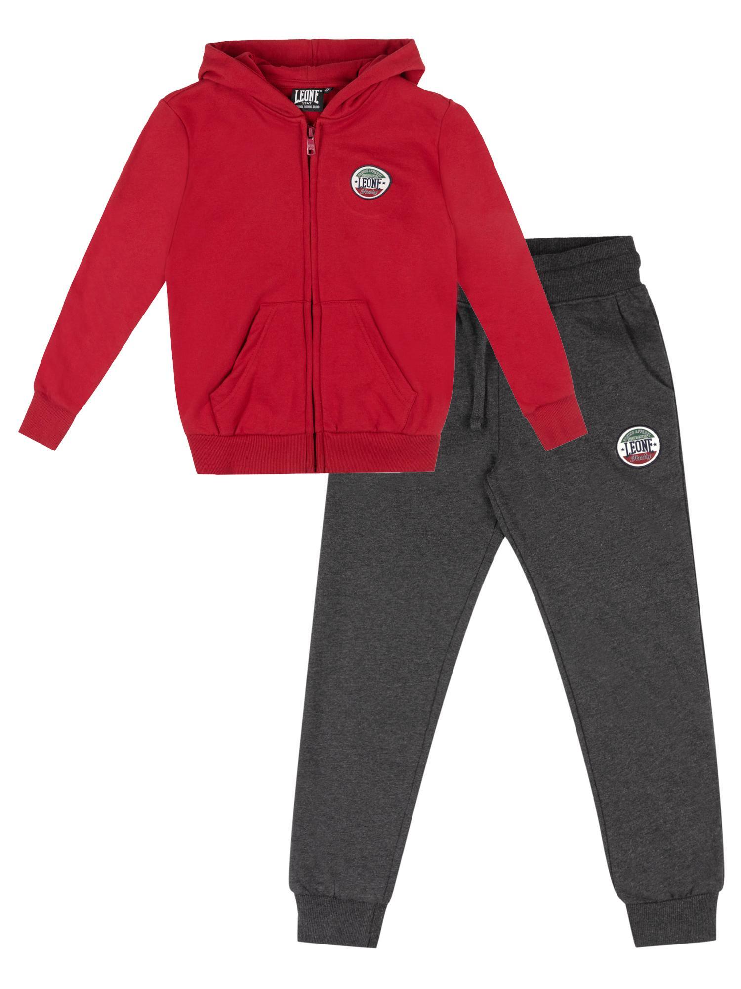 LEONE 1947 APPAREL Kinder-Winter-Trainingsanzug „Italy“ mit Kapuze und Reißverschluss