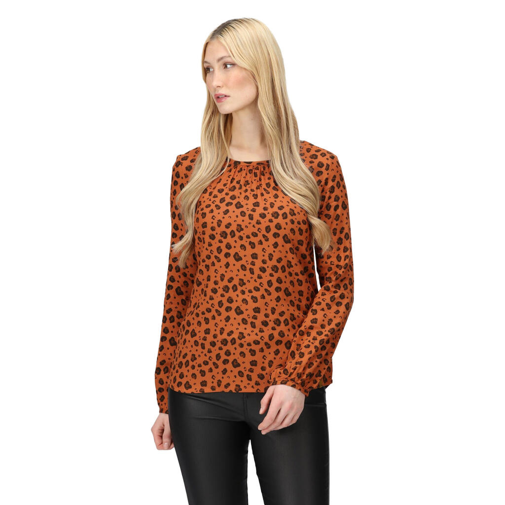 Womens/Ladies Hadria Animal Print Blouse (Copper Almond)