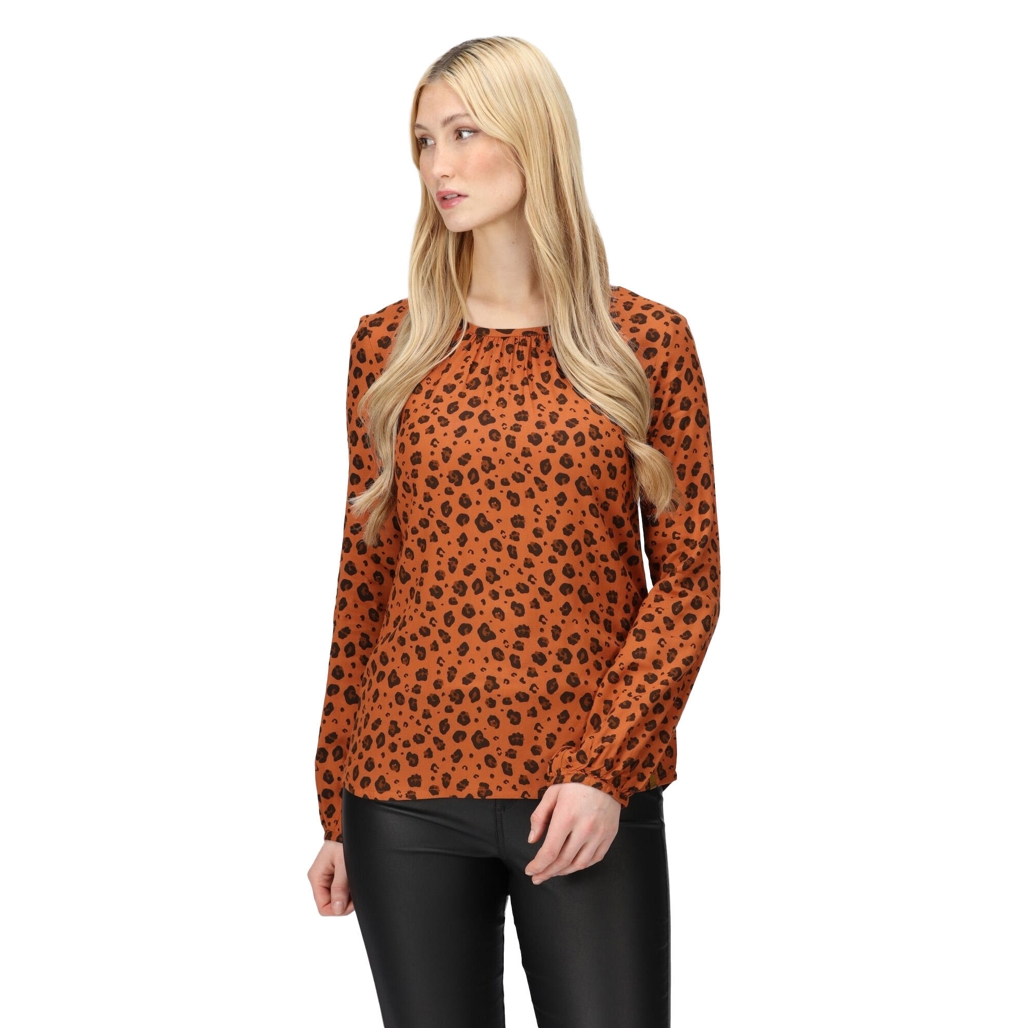 Blusa Hadria Estampado Animal para Mujer Almendra Copper 4/5