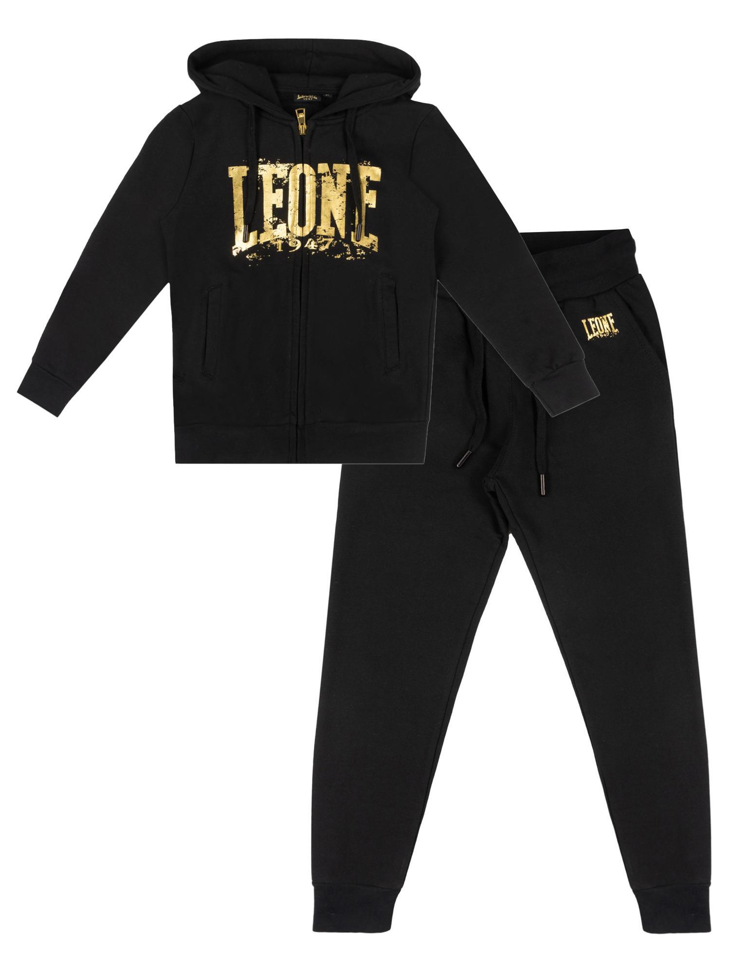 Fato de treino infantil de inverno "authentic gold" com capuz e fecho de correr