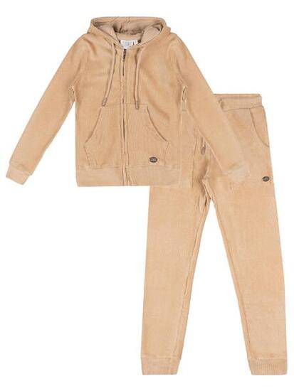 Tuta invernale da bambina con cappuccio e zip "Love