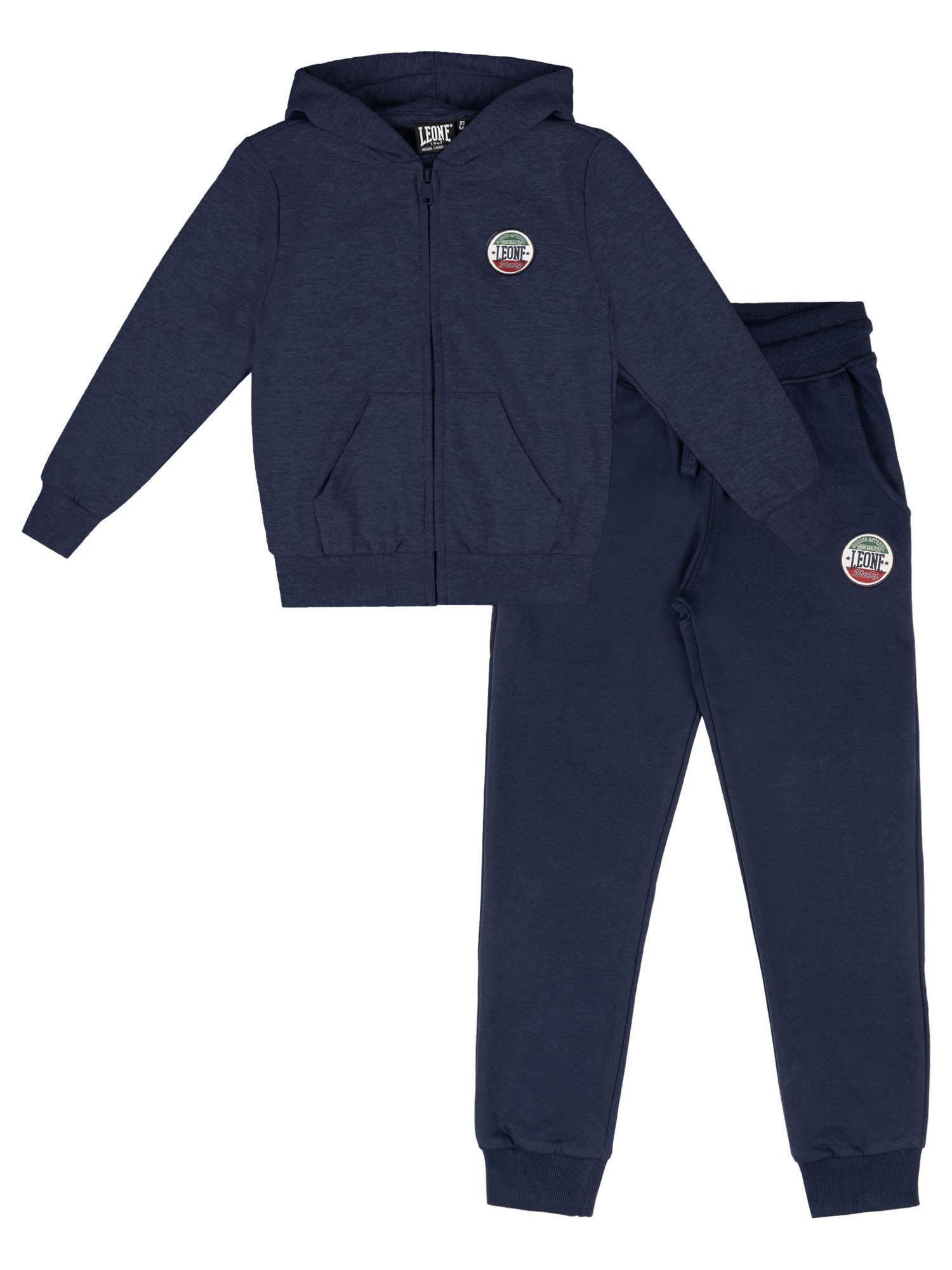 LEONE 1947 APPAREL Kinder-Winter-Trainingsanzug „Italy“ mit Kapuze und Reißverschluss