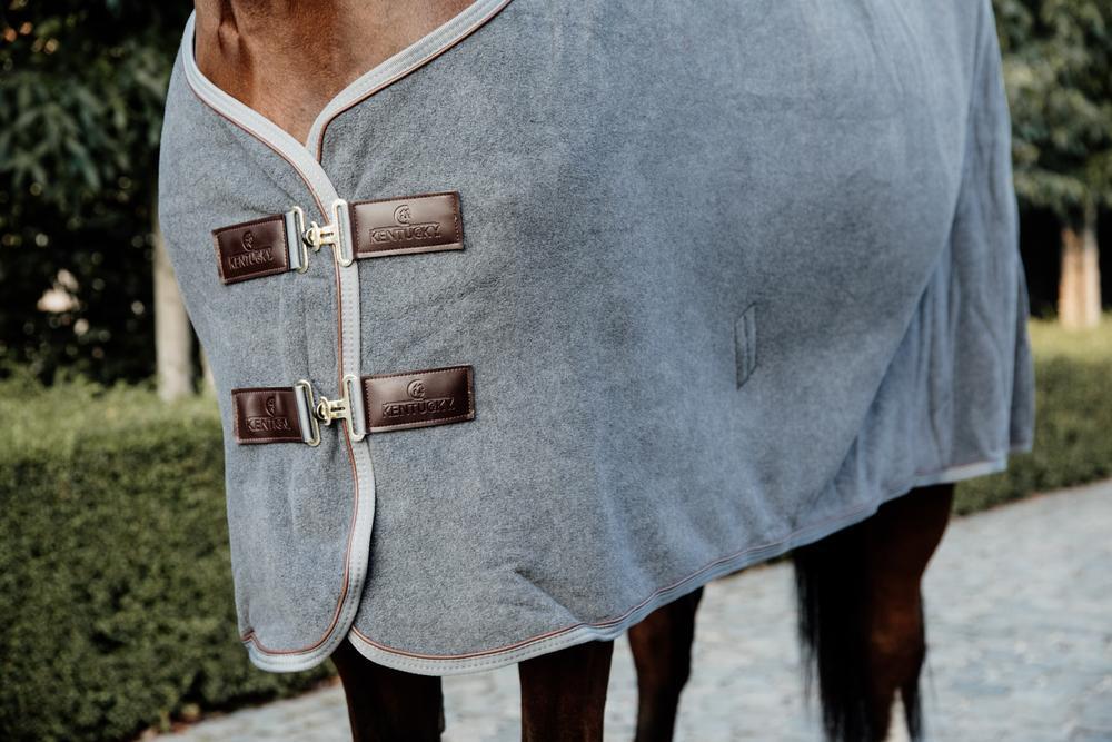 Abschwitzdecke fleece 'heavy' grau 80-4'0 3/7