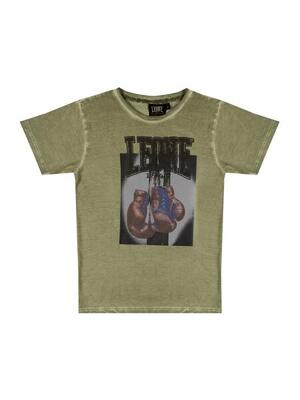 Jongens-t-shirt met korte mouwen en 'washed'-print
