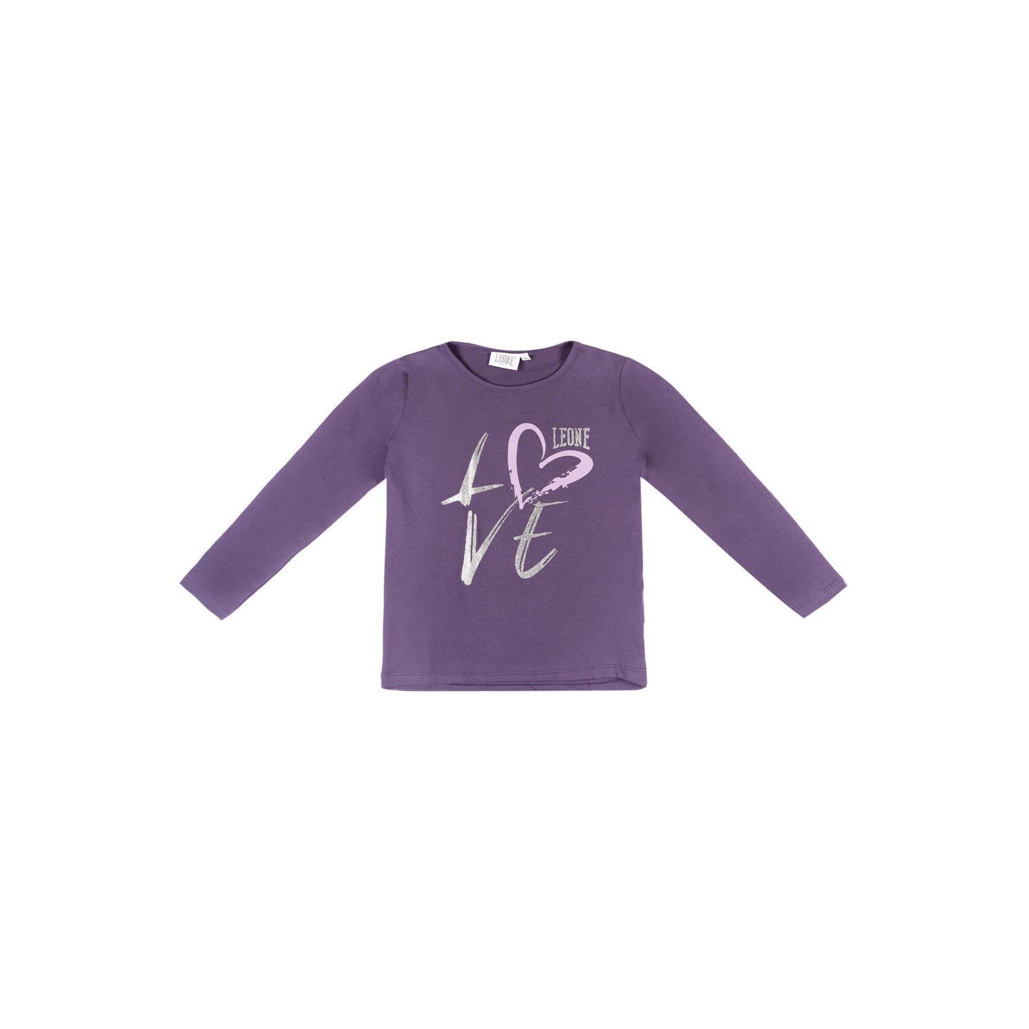 Leone 1947 Apparel - T-shirt Fille Manches Longues "love" - T-shirt Manches Courtes - Violet - Decathlon