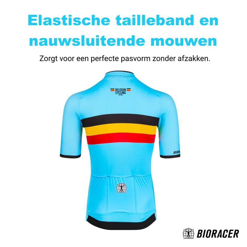 Maillot Cycliste pour Hommes - Bleu - Officiel Equipe Belgique (2023)