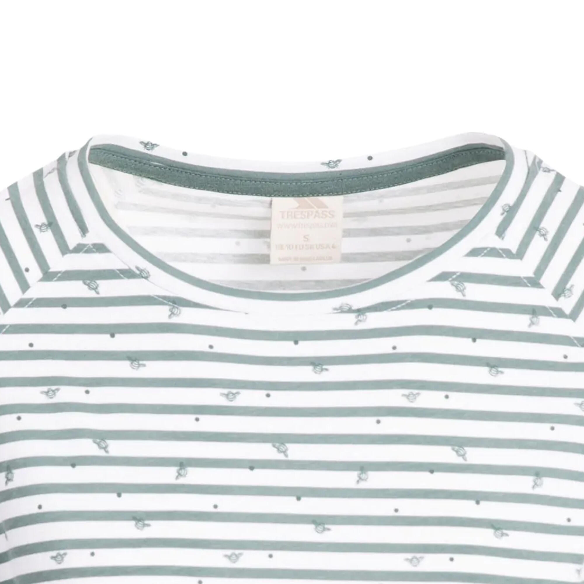 Tshirt Imprimé PENELOPE Femme (Vert Sarcelle Pâle À Rayures) 3/5