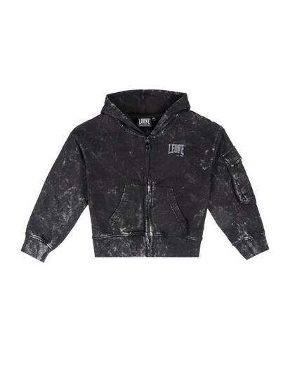 Sweat fille effet marbré "Gen Z" avec zip et capuche