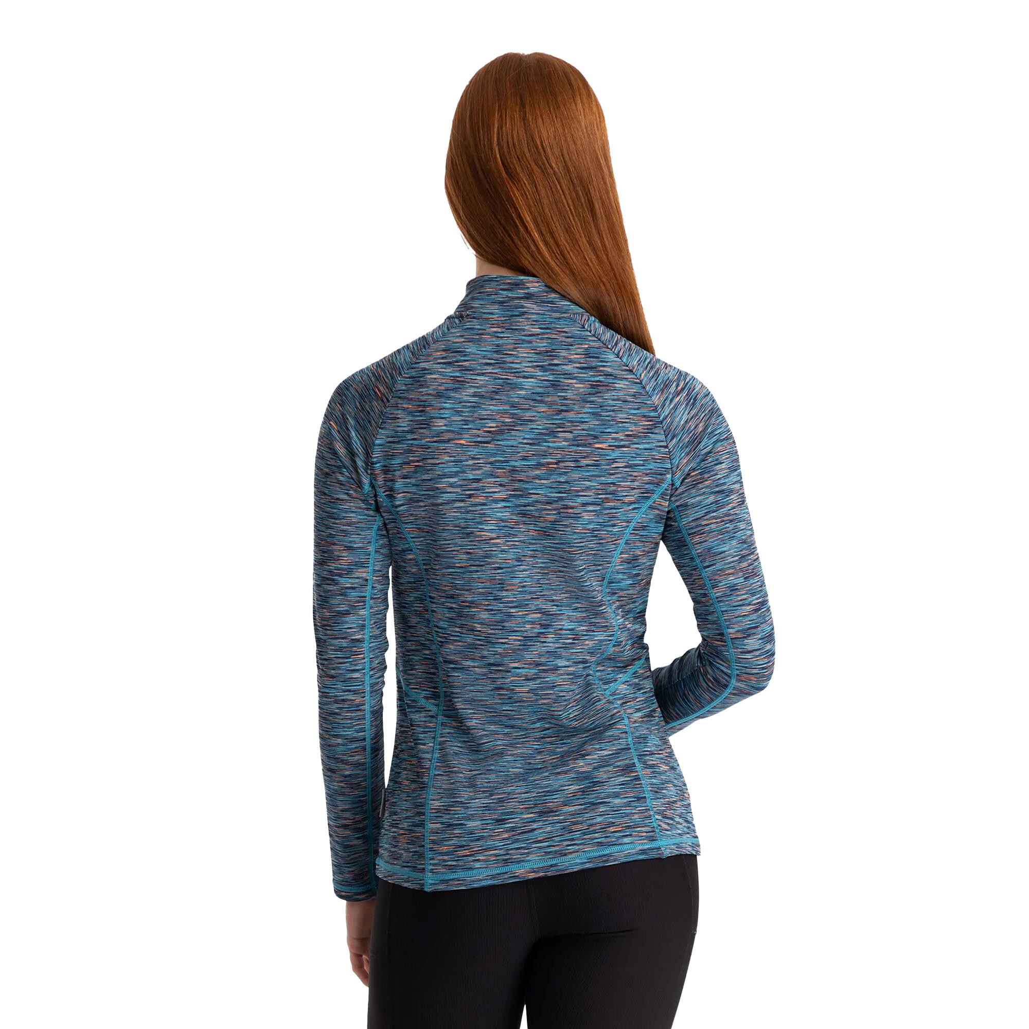 Sporttop Edith, langärmlig Damen Marineblau meliert 3/5