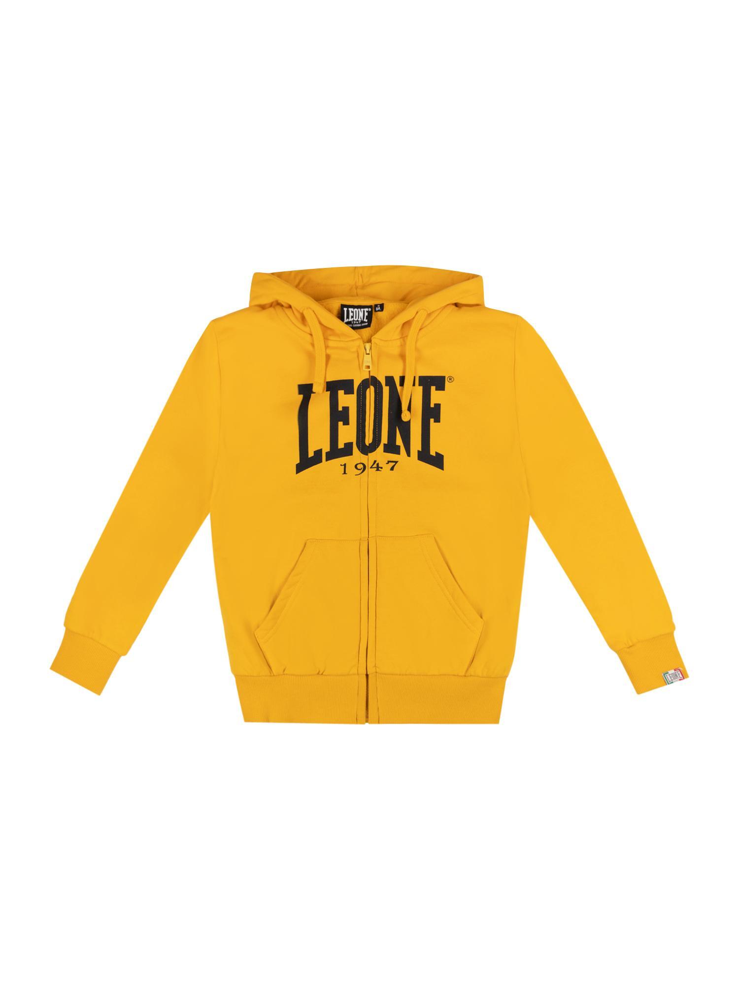 LEONE 1947 APPAREL Sudadera infantil de invierno "Basic" con capucha y cremallera