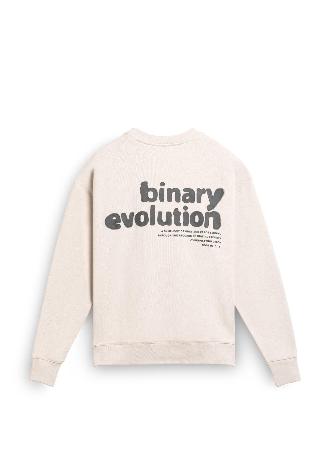 Sudadera Sin Capucha  Binary Oversize Color Beige 2/3