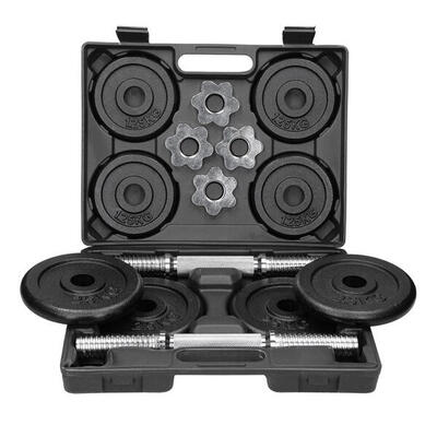 20kg gietijzeren dumbbellset met opbergkoffer