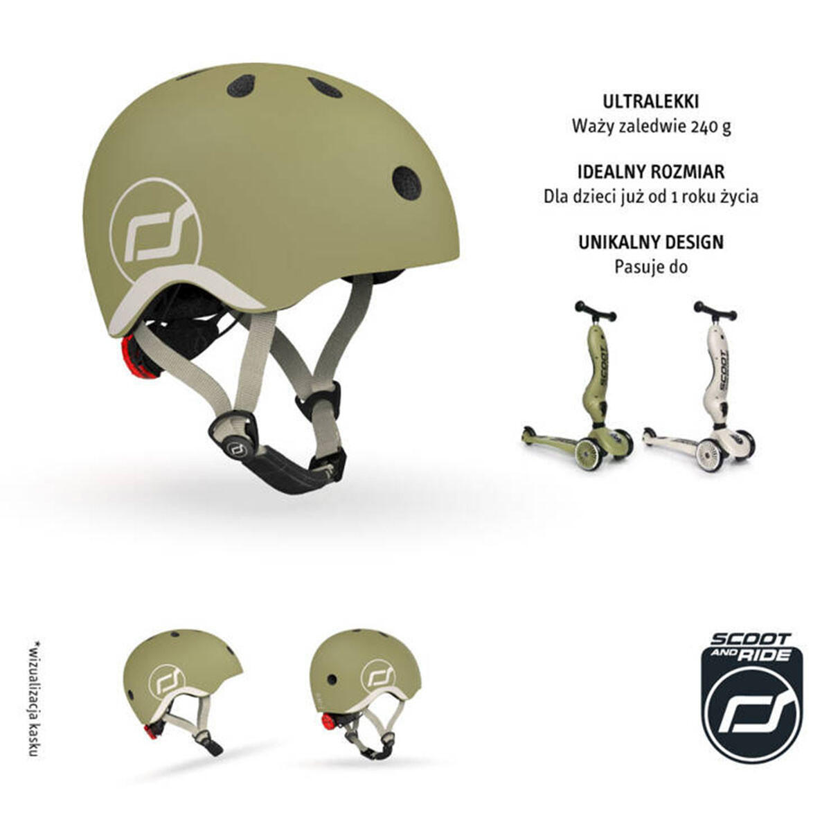 Kinderhelm Olive XXS-S (45-51cm) 3/5