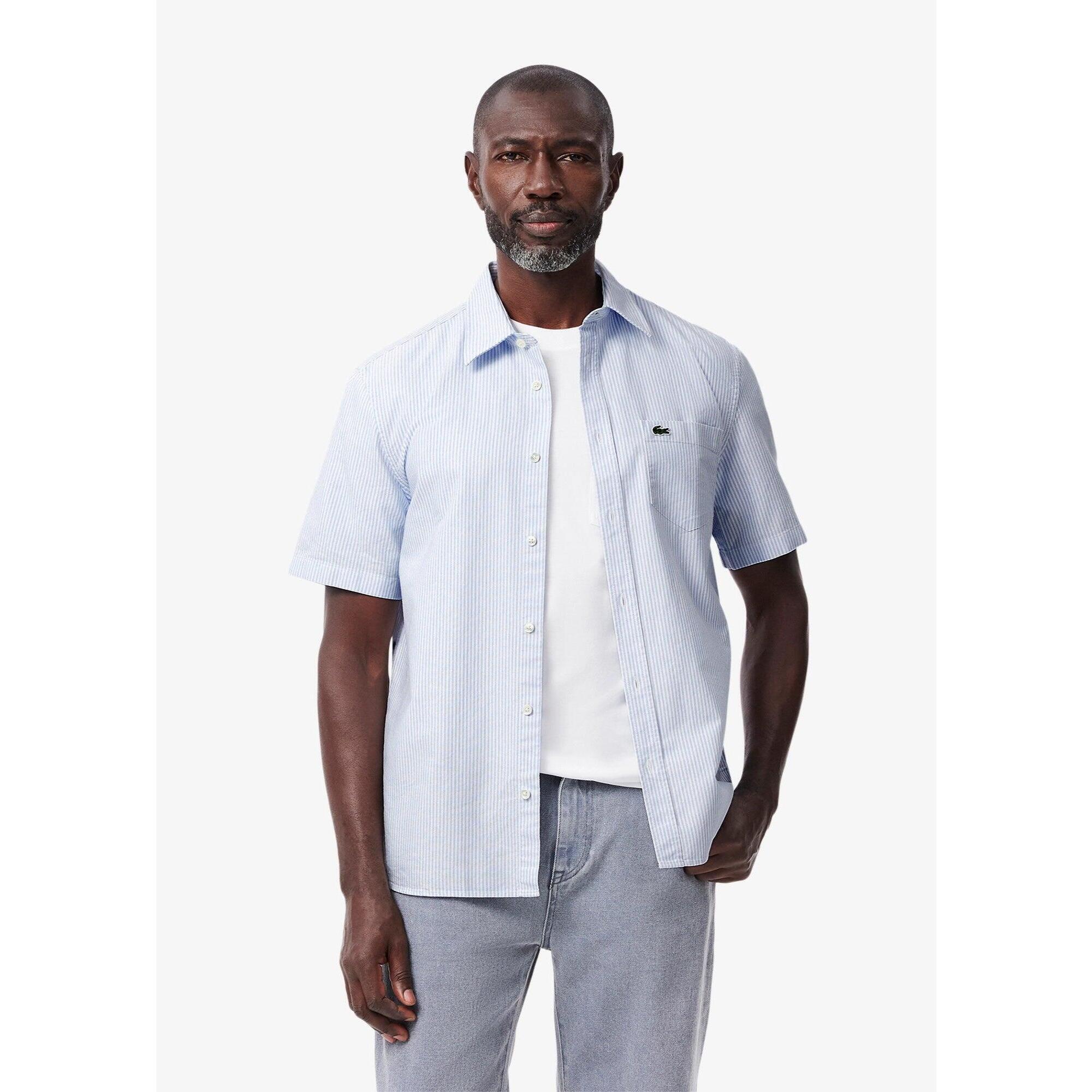 Lacoste - Chemise Manches Courtes Lacoste - Homme - Chemise Manches Courtes - Bleu - 42 M/l - Decathlon