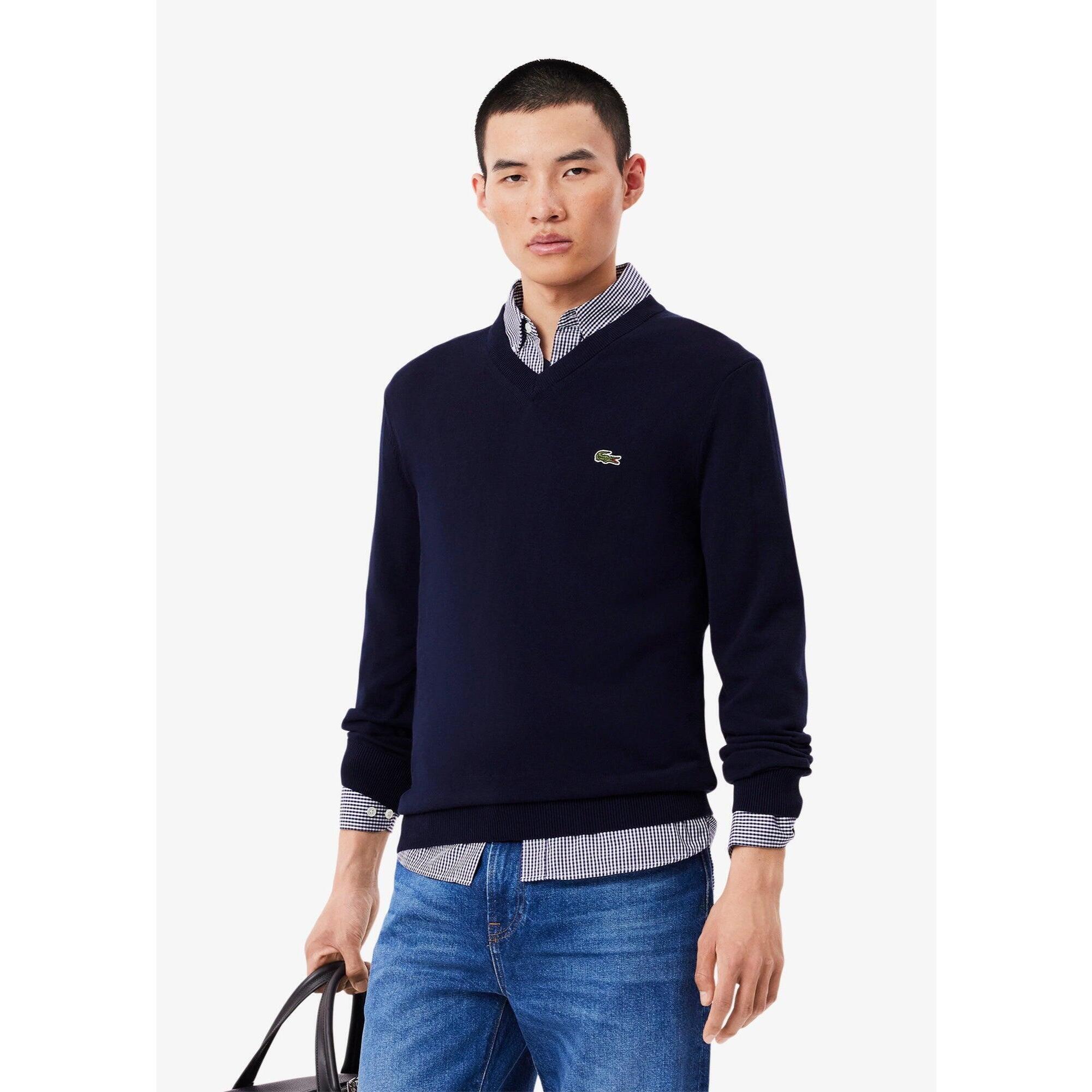 Lacoste - Pull Col V Lacoste - Homme - Pull - Bleu - 44 L - Decathlon