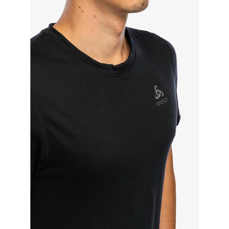Koszulka męska ODLO Merino 160 BL Top - 100% wełna merino, krótki rękaw