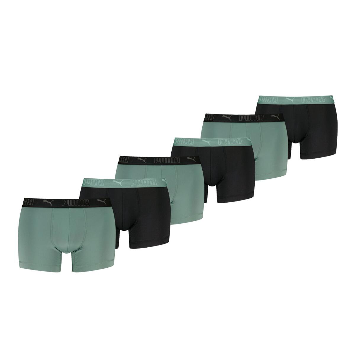 Sport-Boxershorts Mikrofaser 6er-Pack Dark Sage Black Decathlon