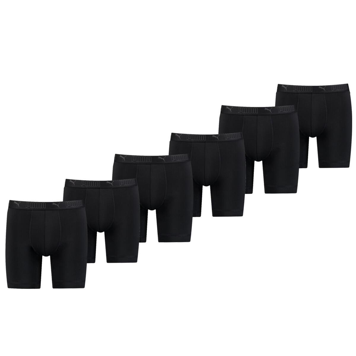 PUMA Sport Boxershorts Microfiber Long 6-pack Zwart
