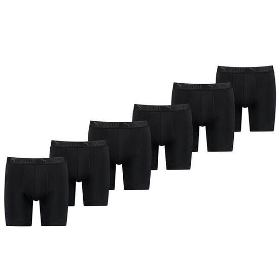 Boxer de sport en microfibre long, lot de 6, noir