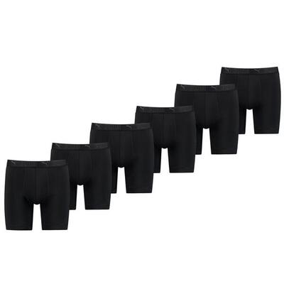 Sport boxershorts microfiber long 6-pack zwart