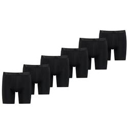 Boxer de sport en microfibre long, lot de 6, noir