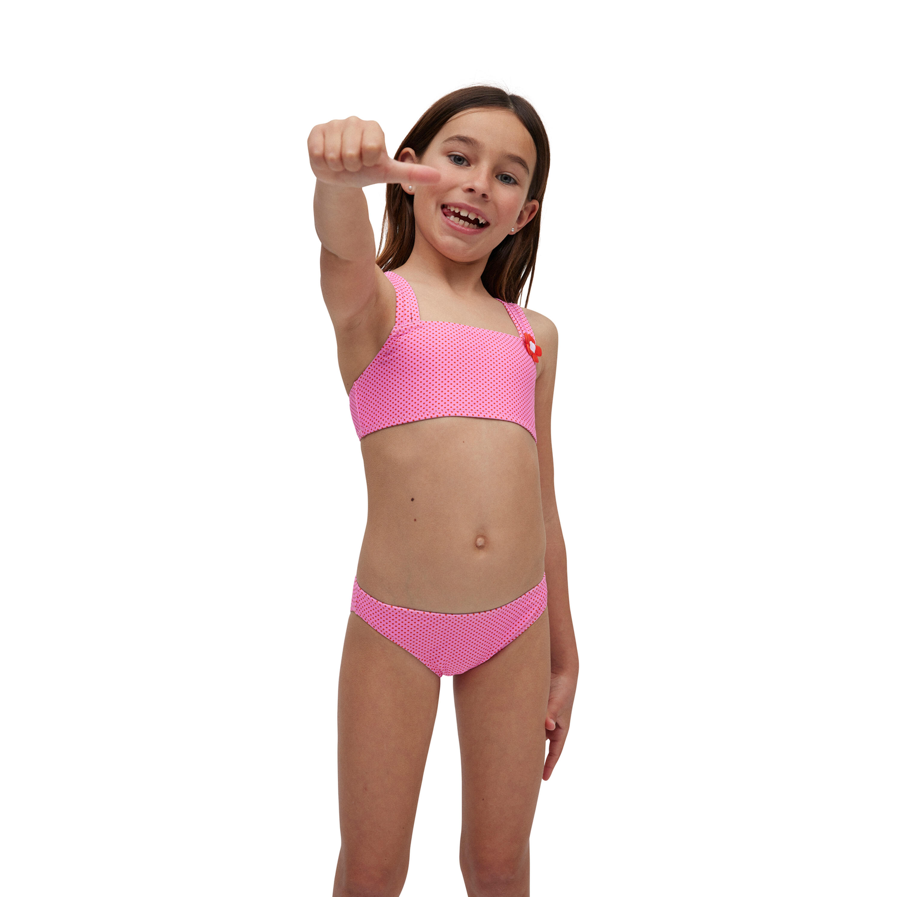 YSABEL MORA Conjunto de bikini niña lunares rosa