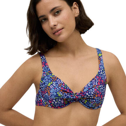 Top bikini tirantes anchos flores copa C