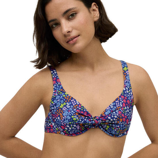 Top bikini tirantes anchos flores copa C