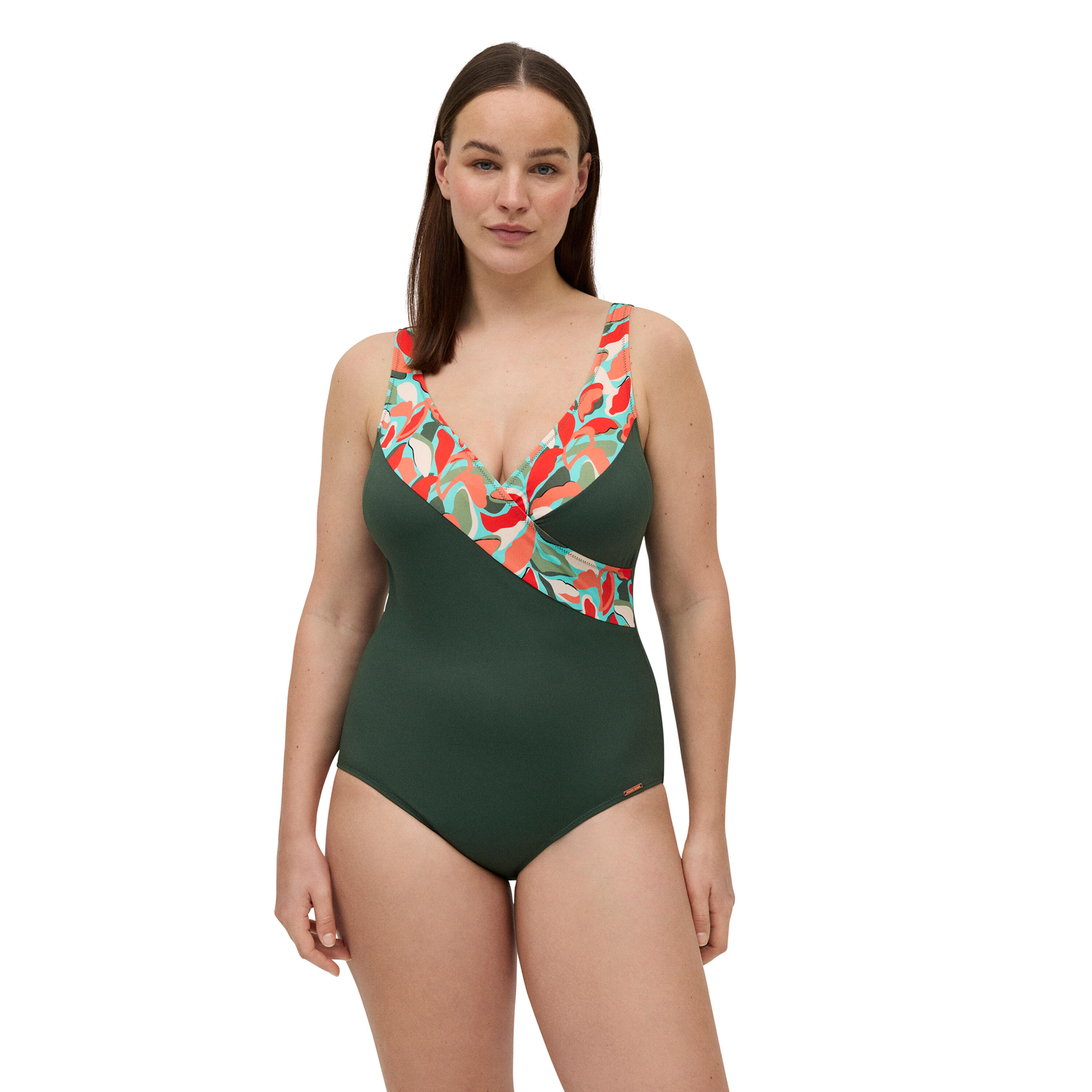 YSABEL MORA Bañador moldeador micropiqué estampado tropical copa C