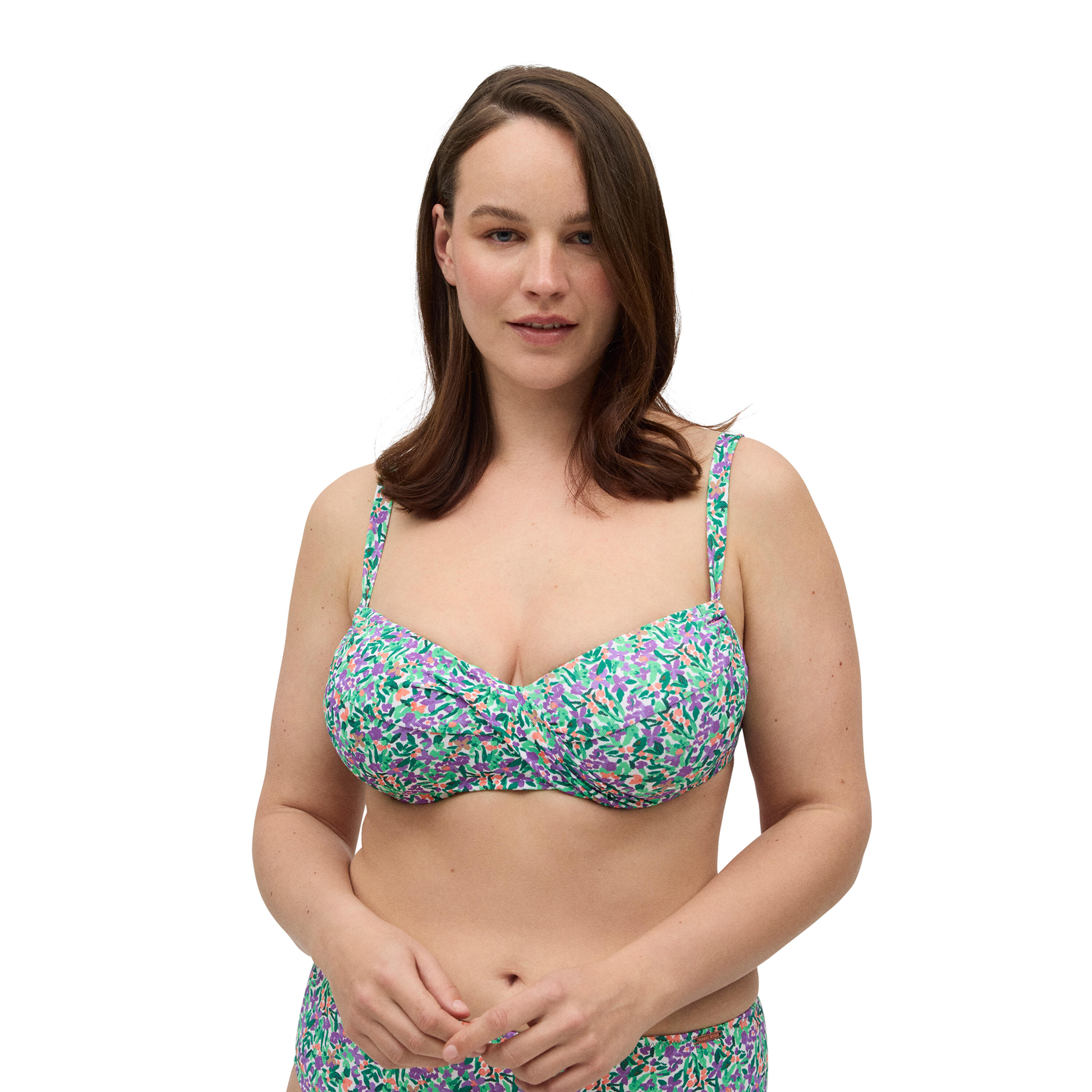 YSABEL MORA Top bikini reductor contorno regulable estampado copas C y D