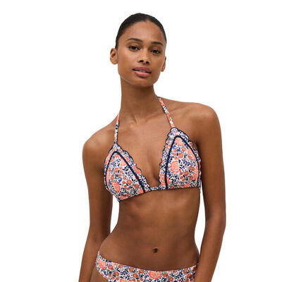 Top bikini triángulo estampado floral copa B