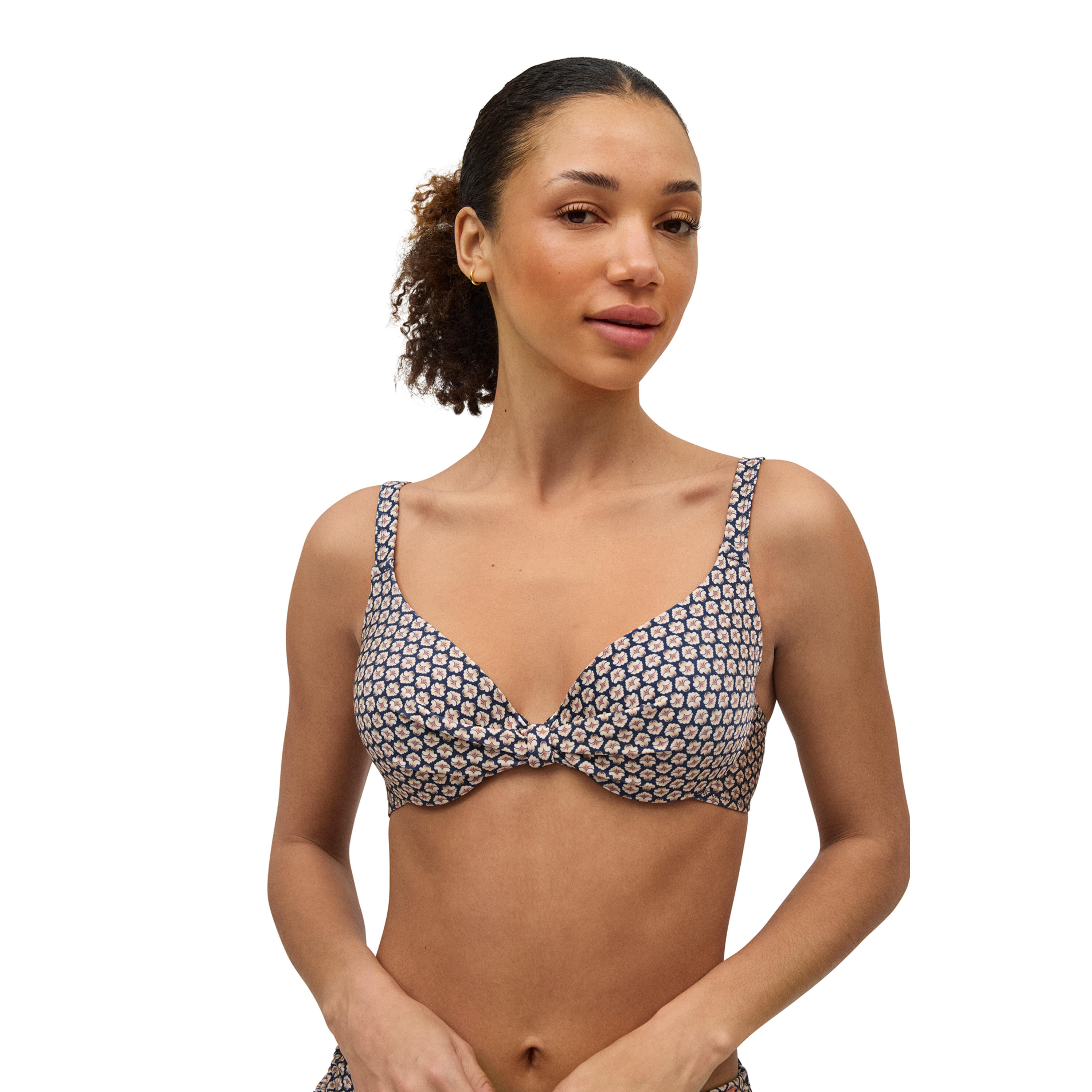 YSABEL MORA Top bikini aro clásico estampado con brillo copa B