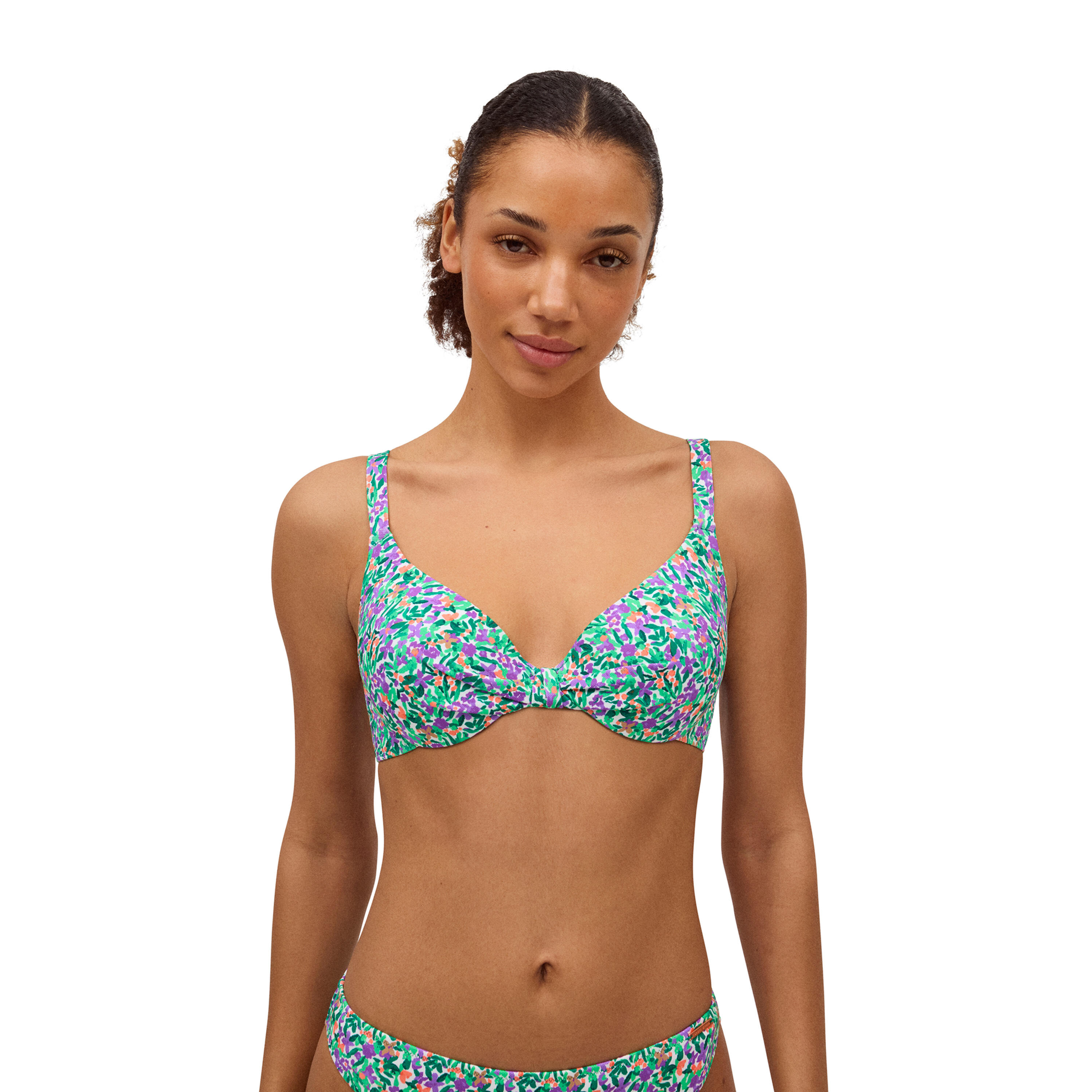 YSABEL MORA Top bikini aro clásico estampado micropiqué copa B