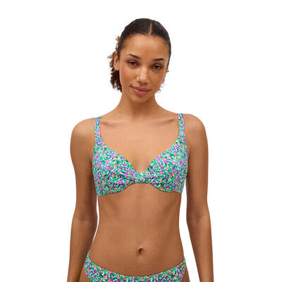 Top bikini aro clásico estampado micropiqué copa B
