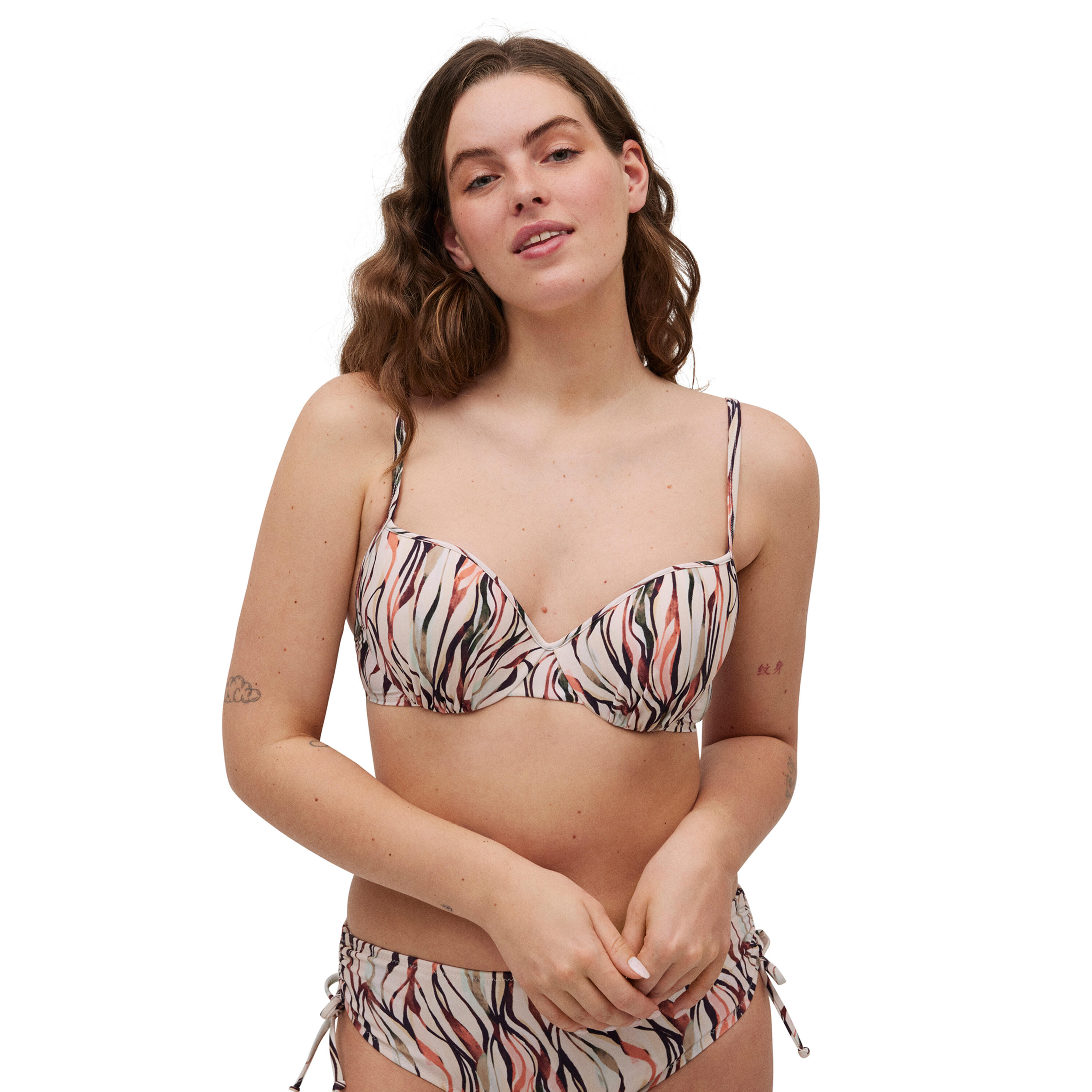 YSABEL MORA Top bikini aro clásico estampado copa C