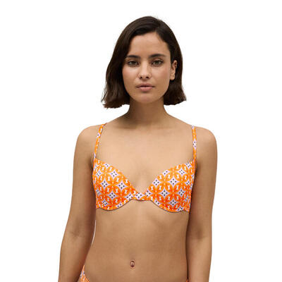 Top bikini estampado geométrico copa C