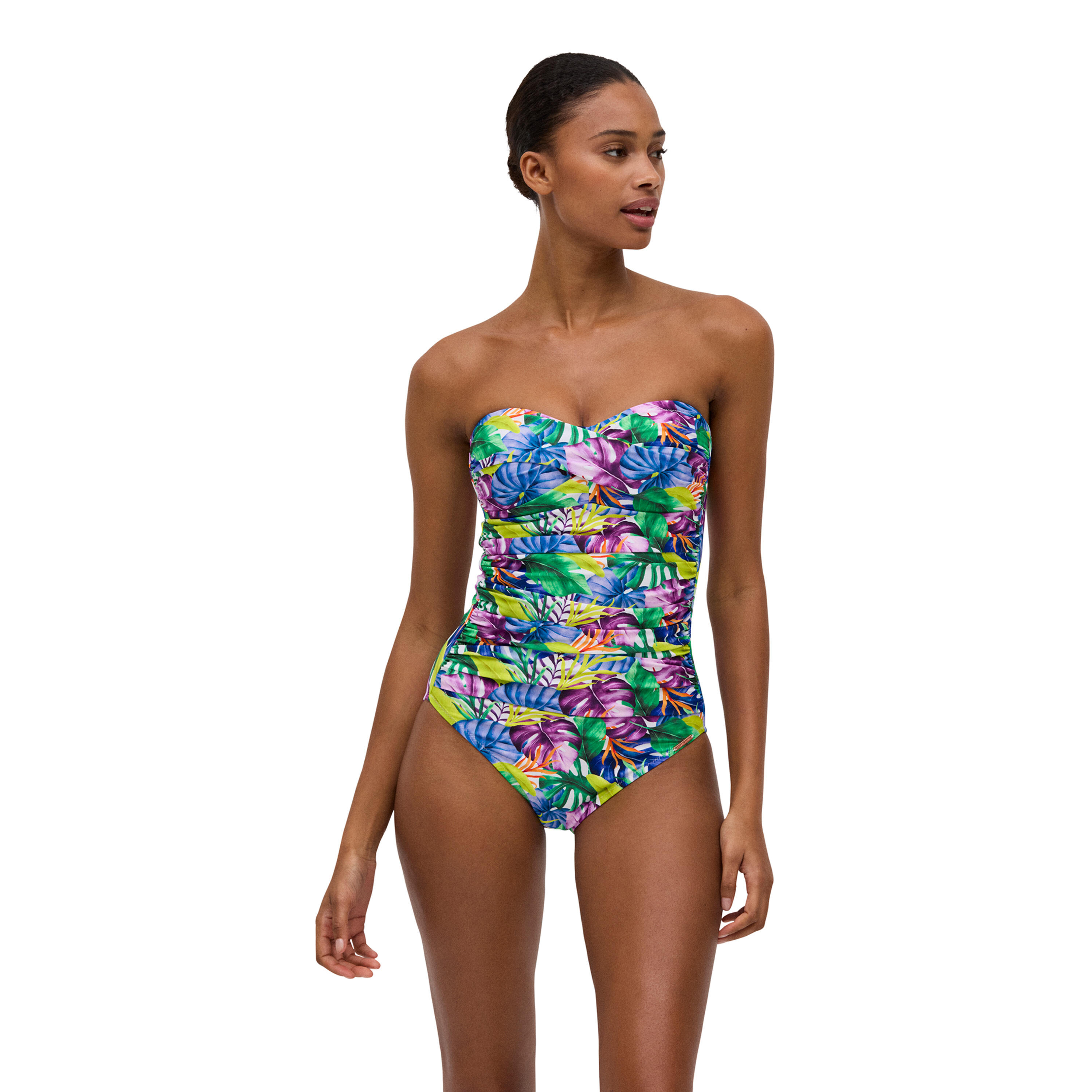 YSABEL MORA Bañador reductor bandeau estampado tropical