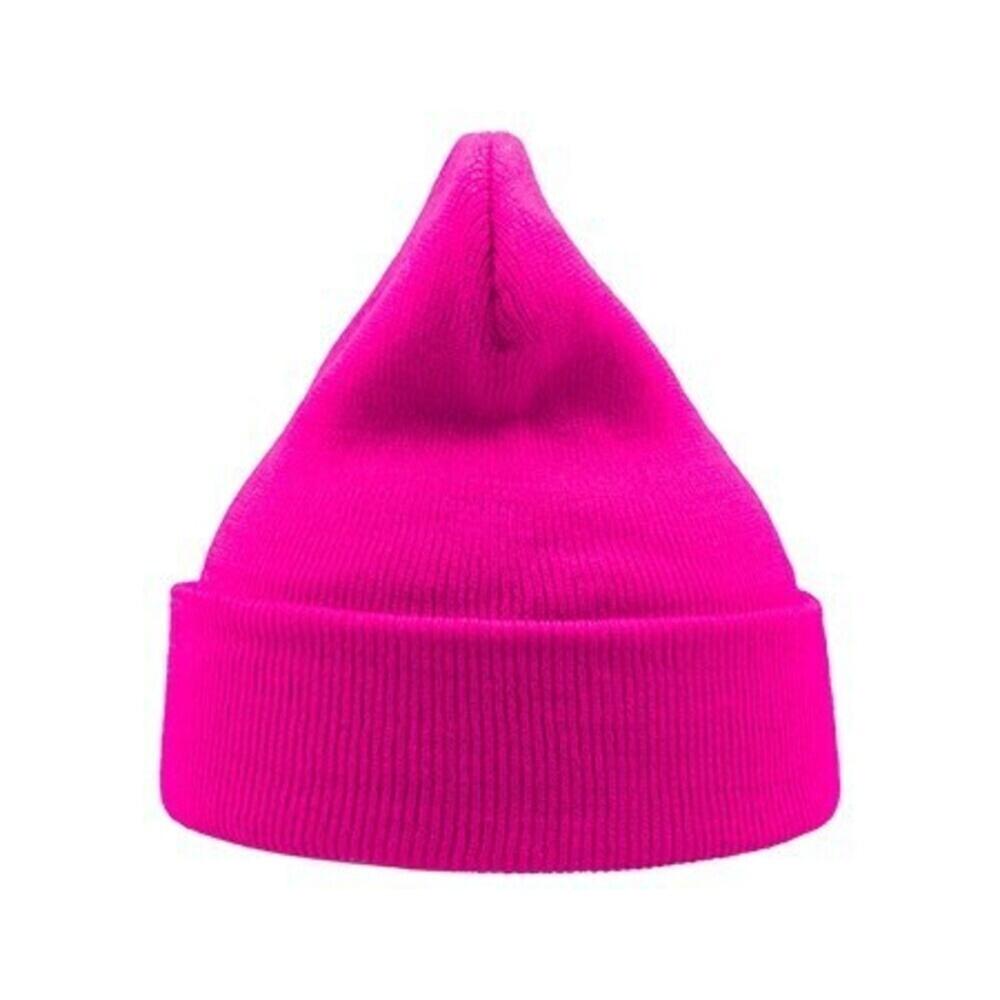 Wind Double Skin Beanie With Turn Up (Fuchsia) 2/3