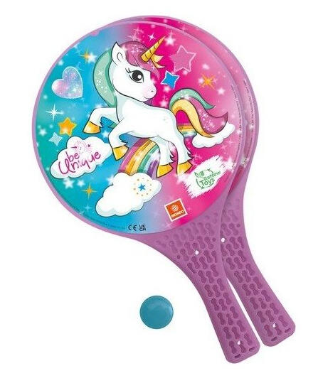 Beach ball sada 2 pálky a míček s potiskem UNICORN 1/1