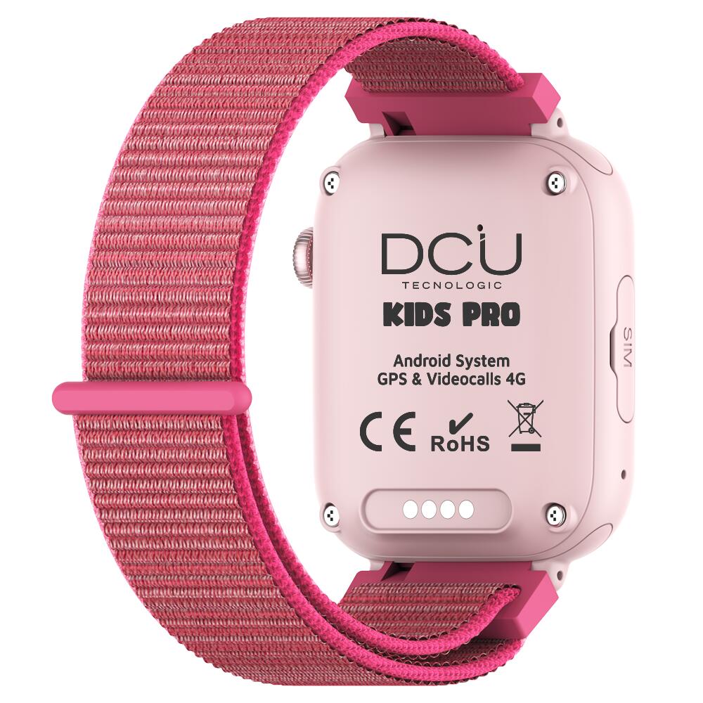 Reloj Inteligente KIDS PRO GPS & videollamadas negro/correa tela rosa 3/5