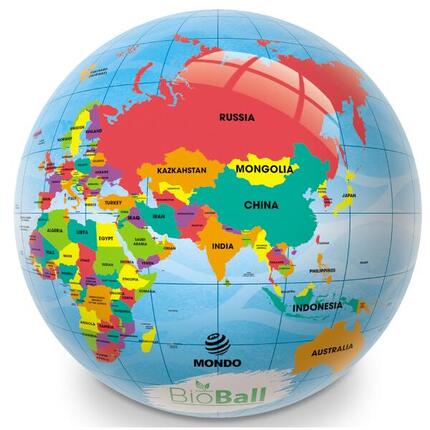 Ballon en caoutchouc imprimé d'un globe terrestre, 230 mm